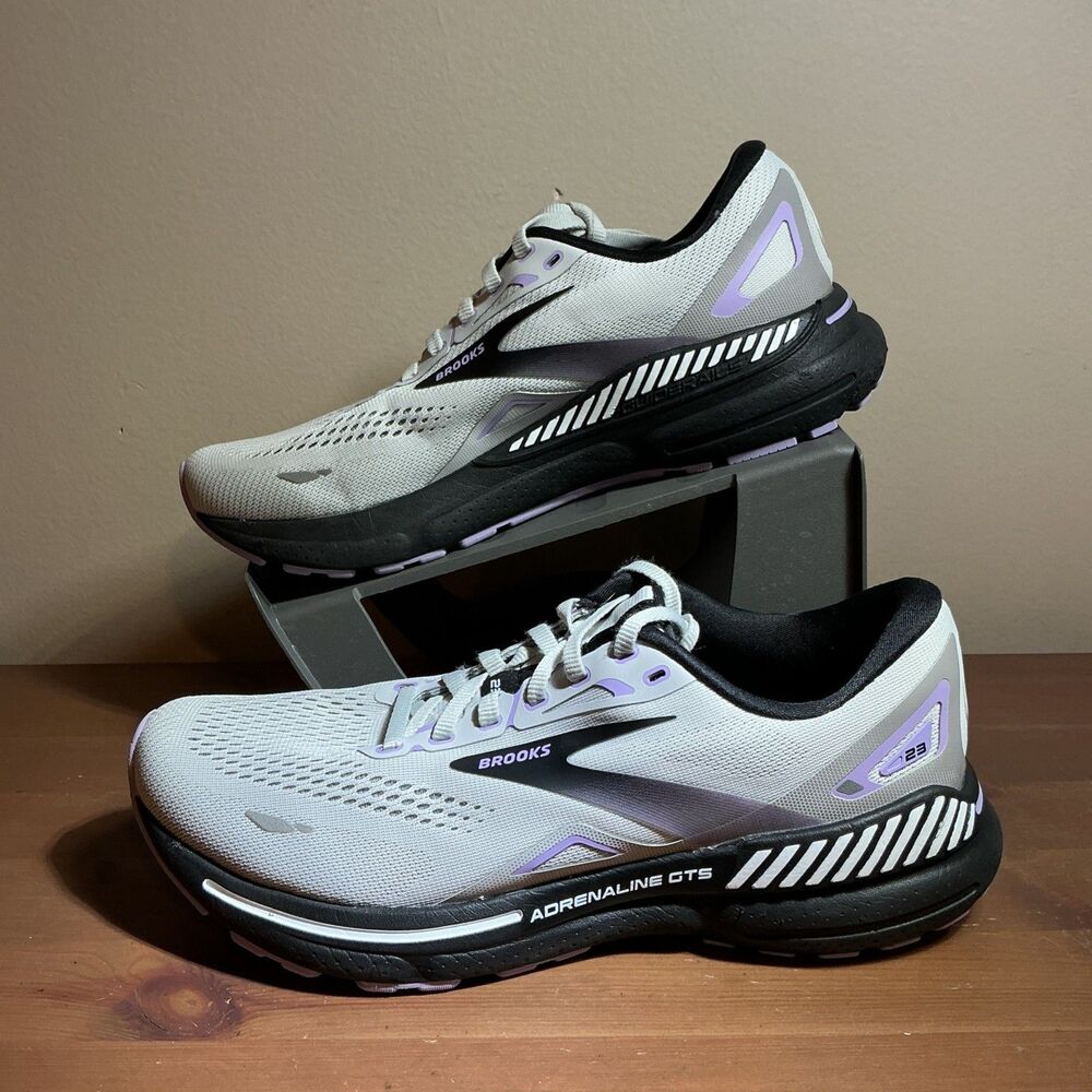 Brooks Adrenaline GTS 23 Womens 10 Narrow(2A) Running Shoes Gray Purple